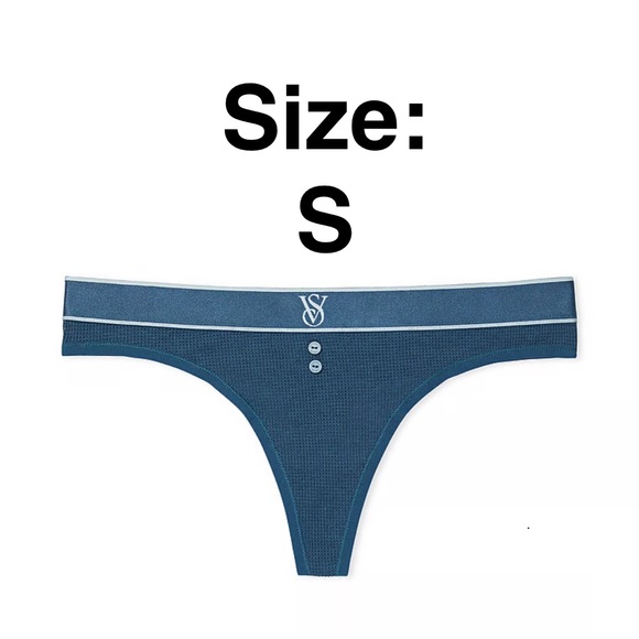 Victoria’s Secret COTTON
Logo Waist Pointelle Thong Panty - NEW - Picture 1 of 3